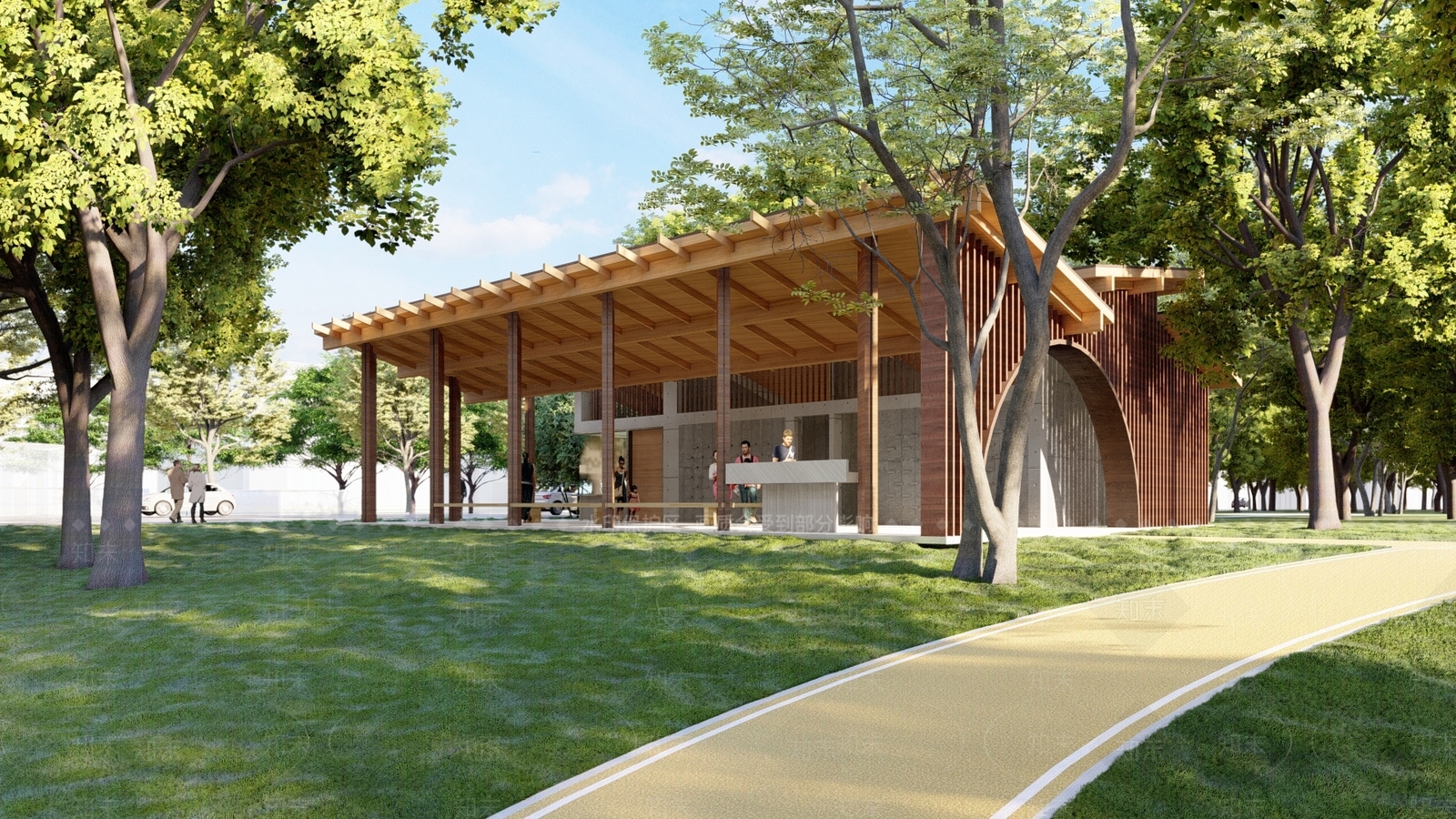 现代驿站建筑SU模型下载【ID:1126163725】