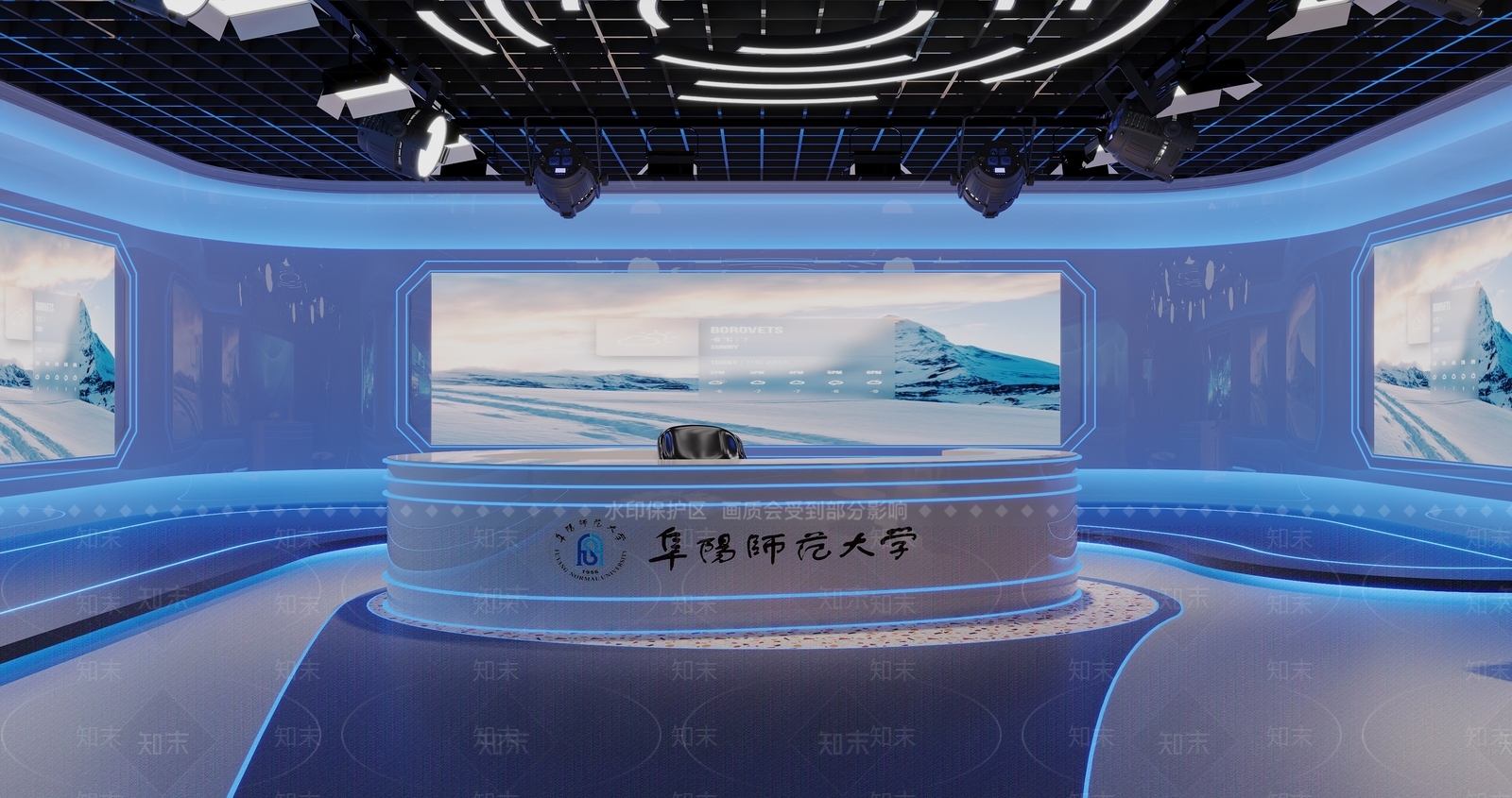 现代演播室3D模型下载【ID:1126164151】