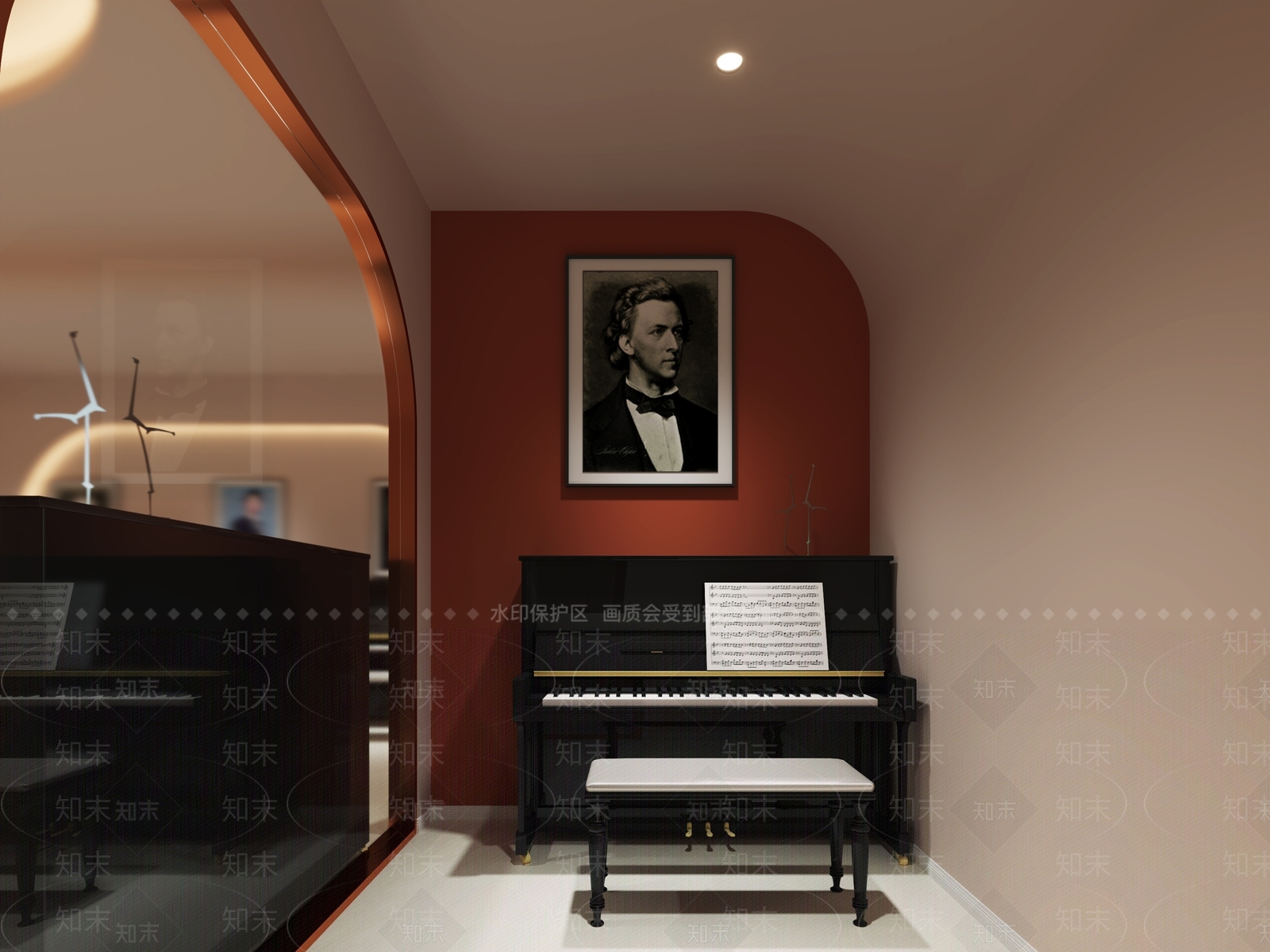 现代琴行3D模型下载【ID:1126164213】