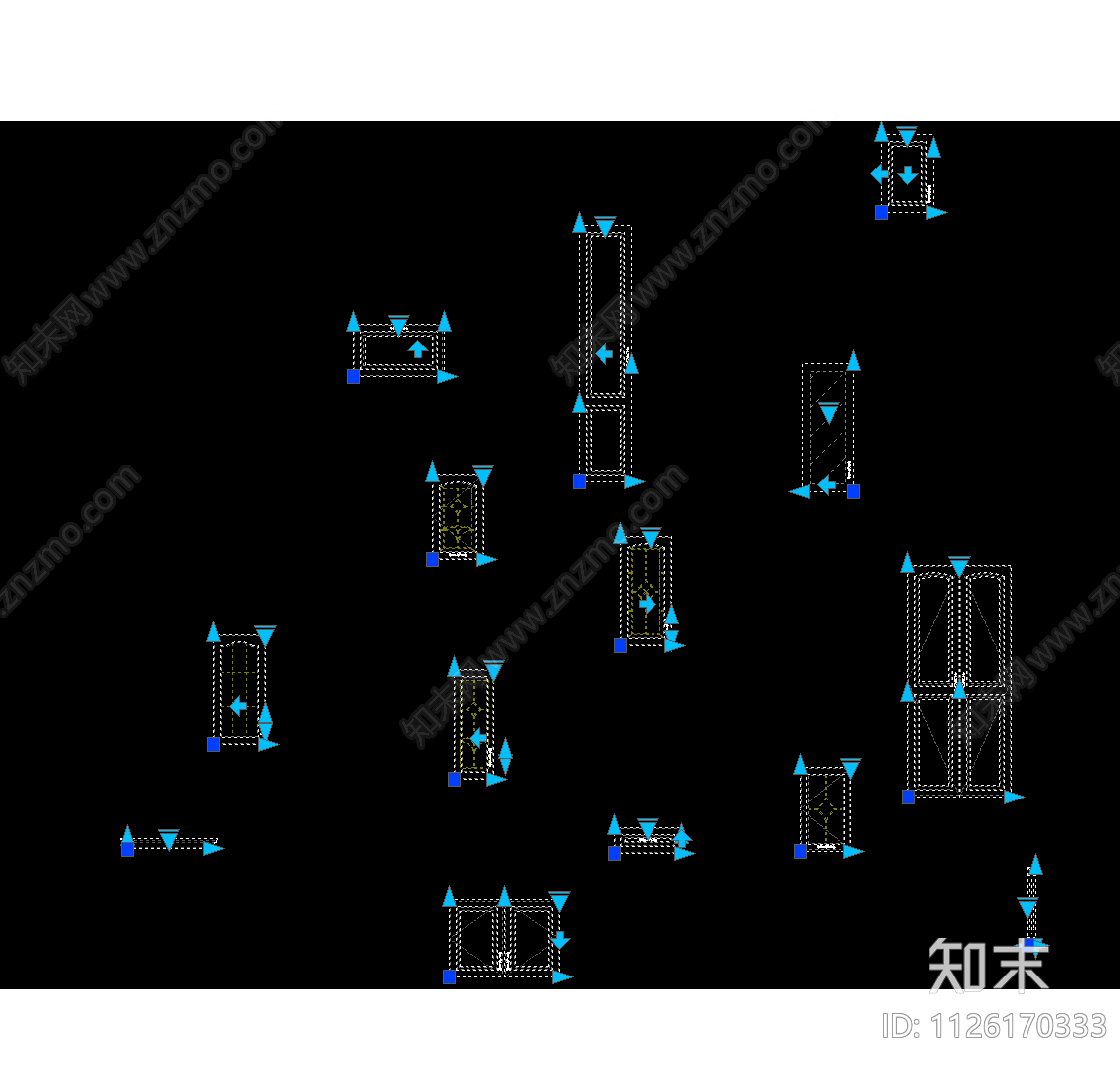 全屋定制衣柜动态块cad施工图下载【ID:1126170333】