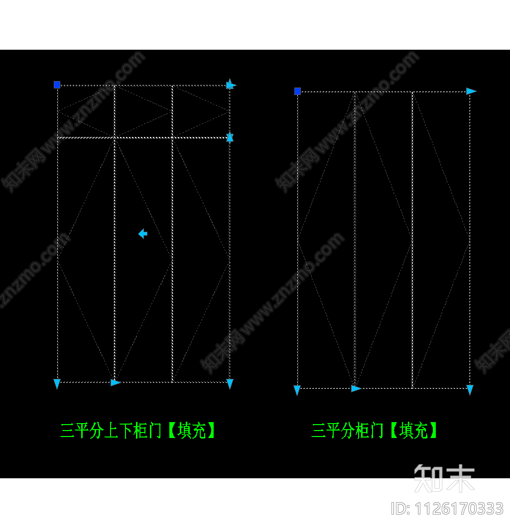 全屋定制衣柜动态块cad施工图下载【ID:1126170333】