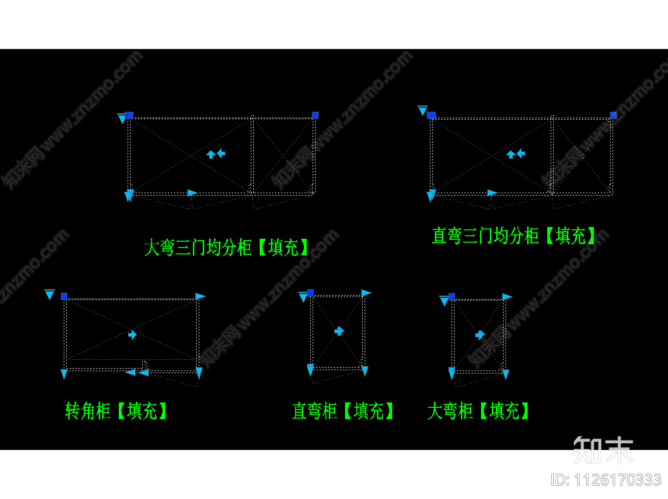 全屋定制衣柜动态块cad施工图下载【ID:1126170333】