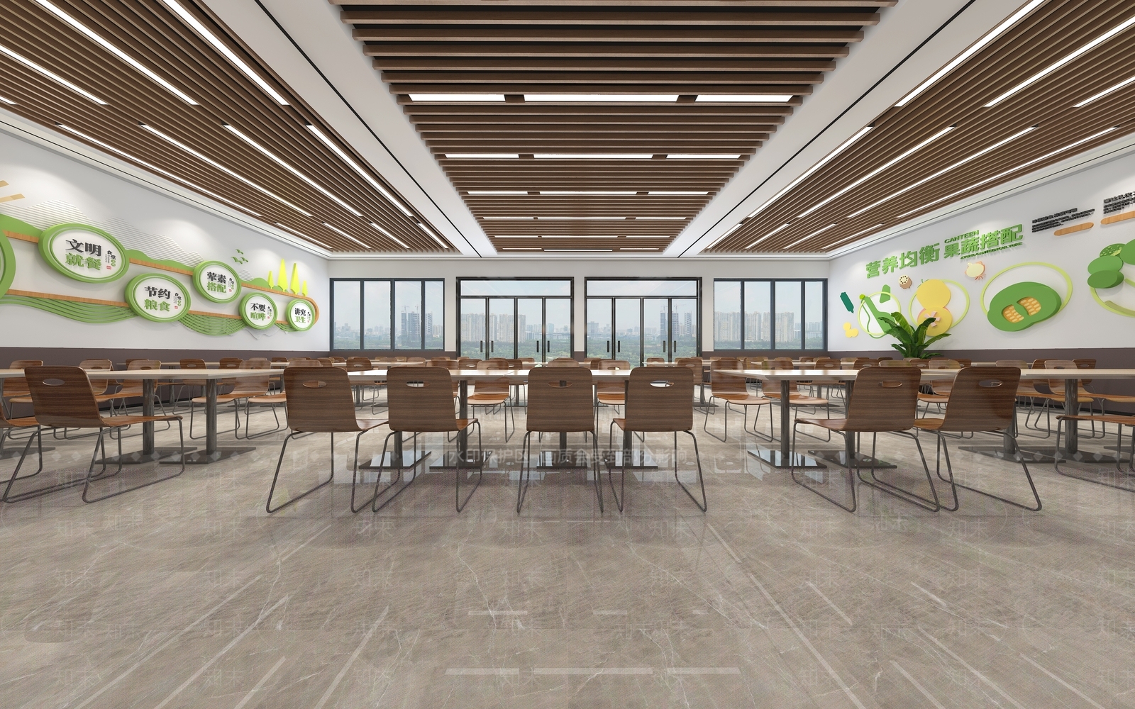 现代食堂3D模型下载【ID:1126174492】