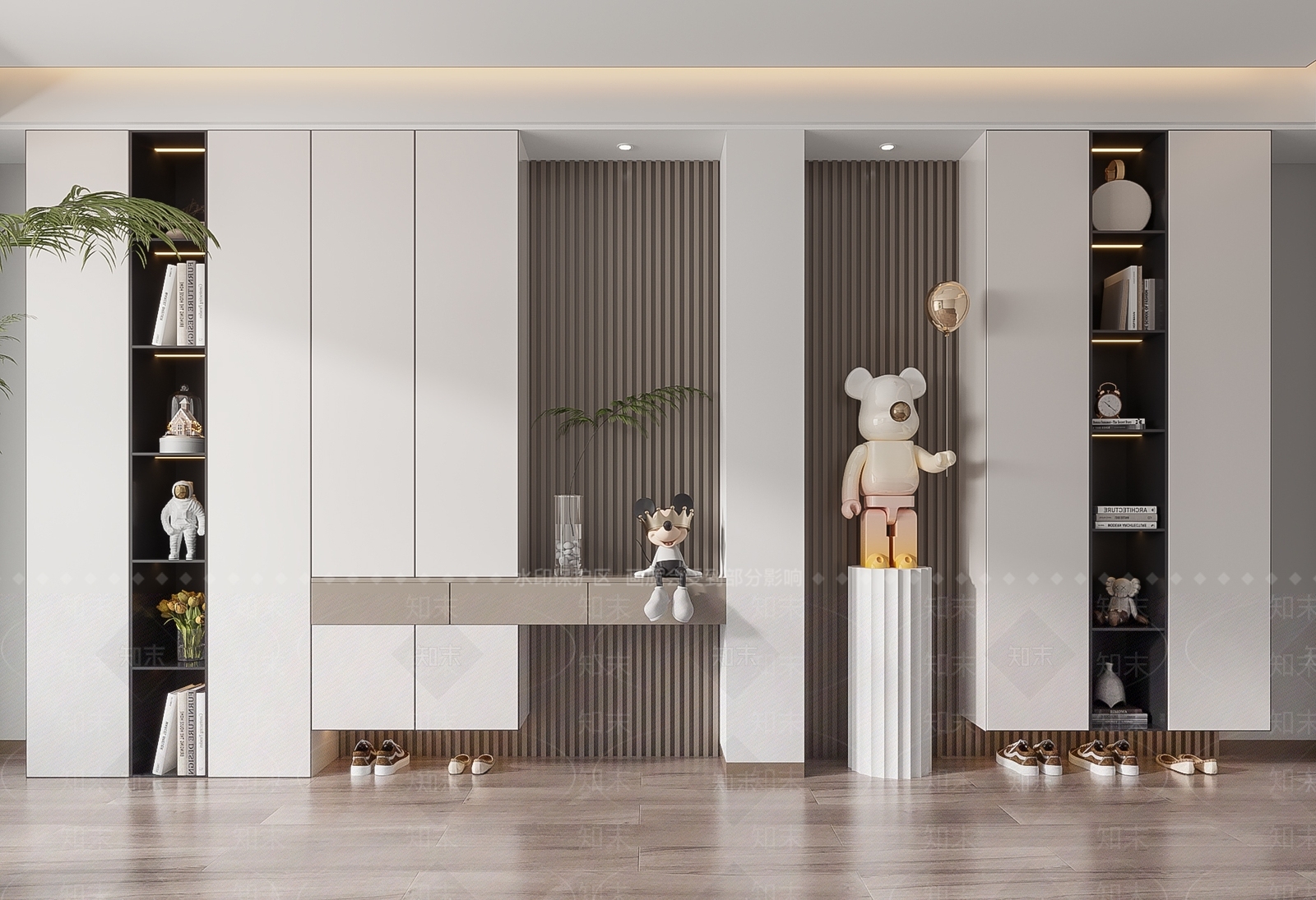 现代鞋柜3D模型下载【ID:1126185517】