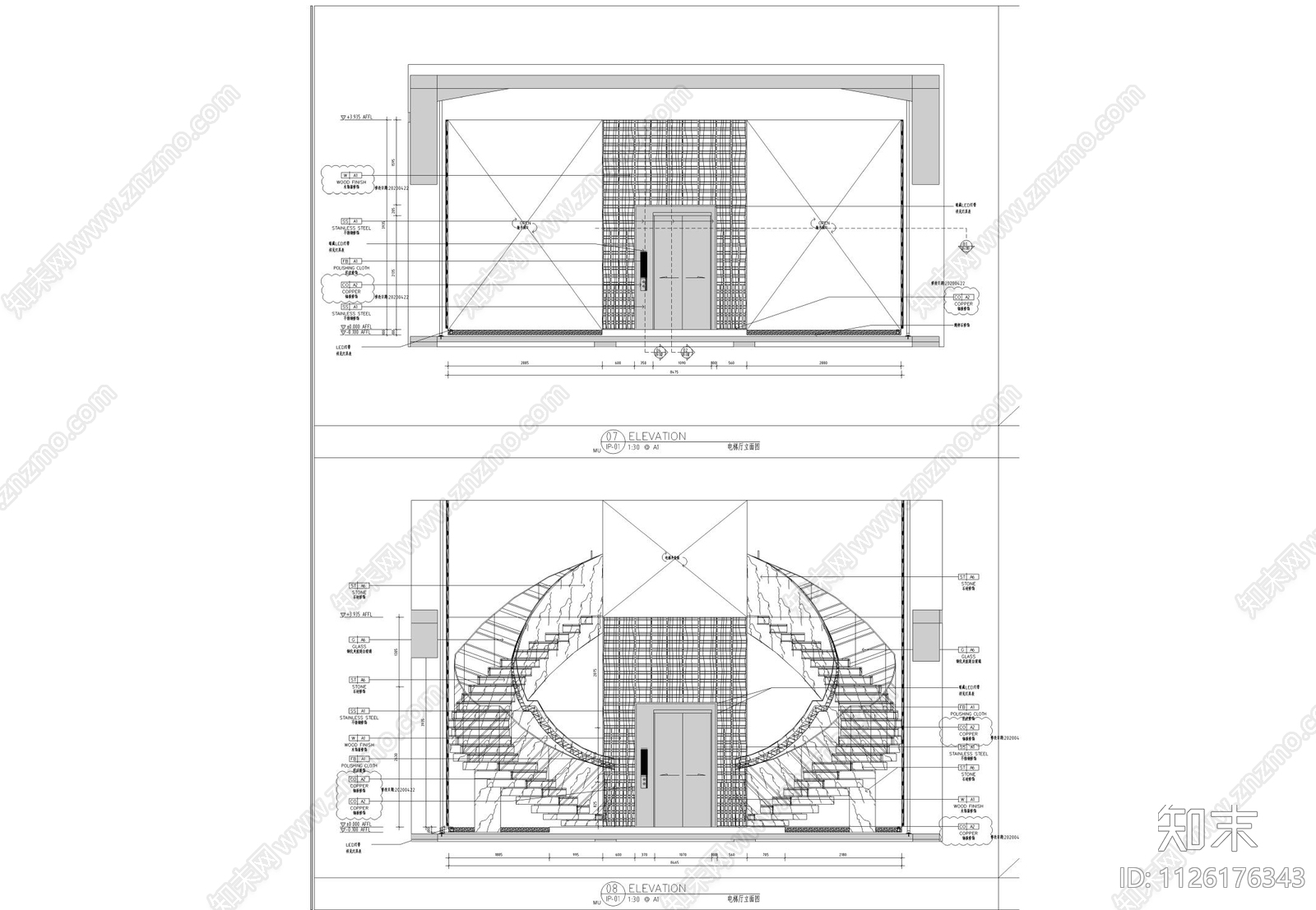 西安荣民丈八北路捌号会所施工图cad施工图下载【ID:1126176343】