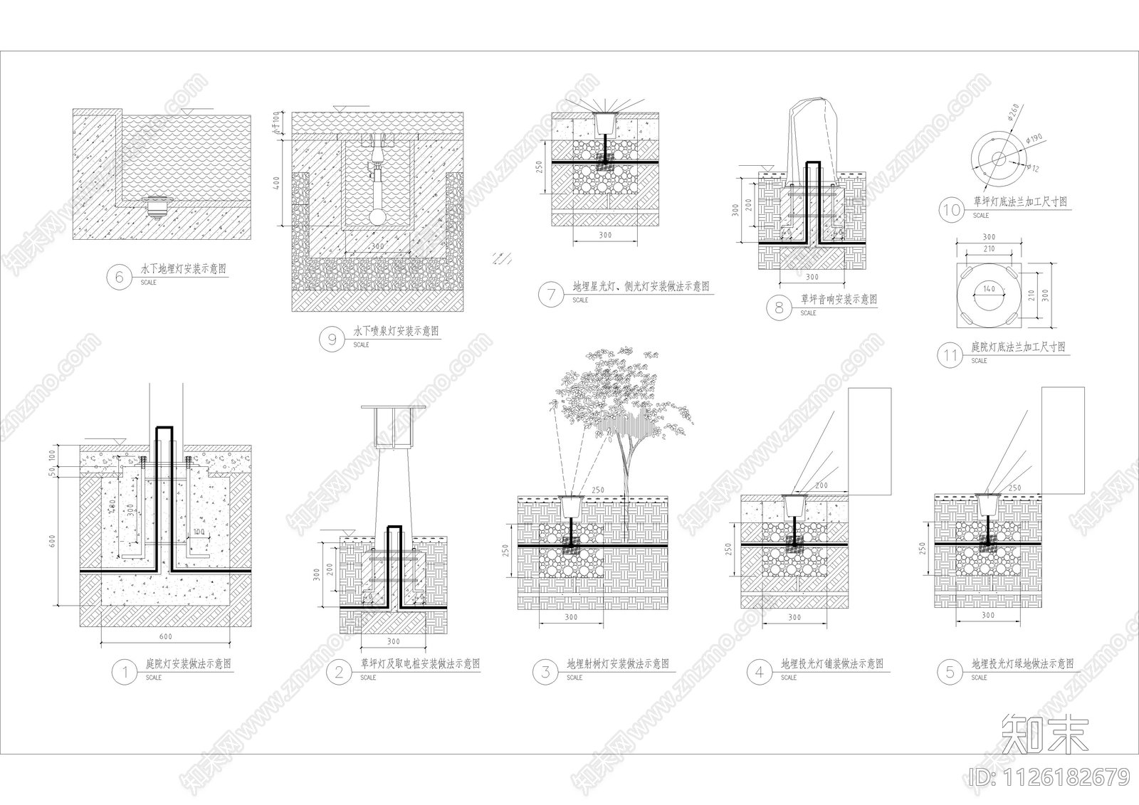 灯具安装做法详图施工图下载【ID:1126182679】