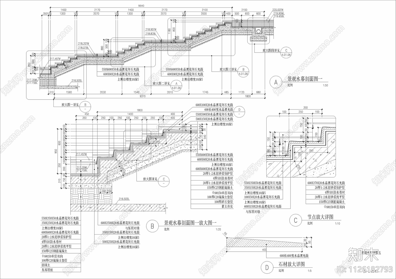 现代简约城南未来城商业街商业综合体cad施工图下载【ID:1126182793】