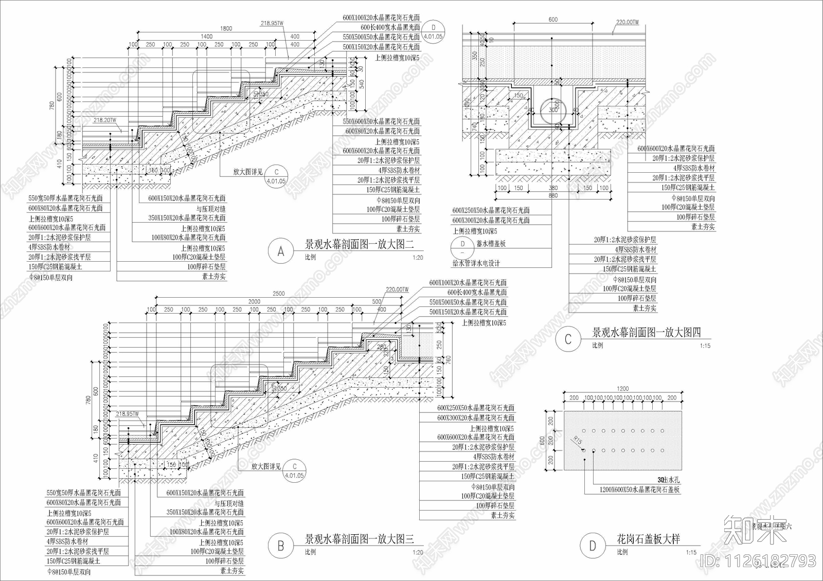 现代简约城南未来城商业街商业综合体cad施工图下载【ID:1126182793】