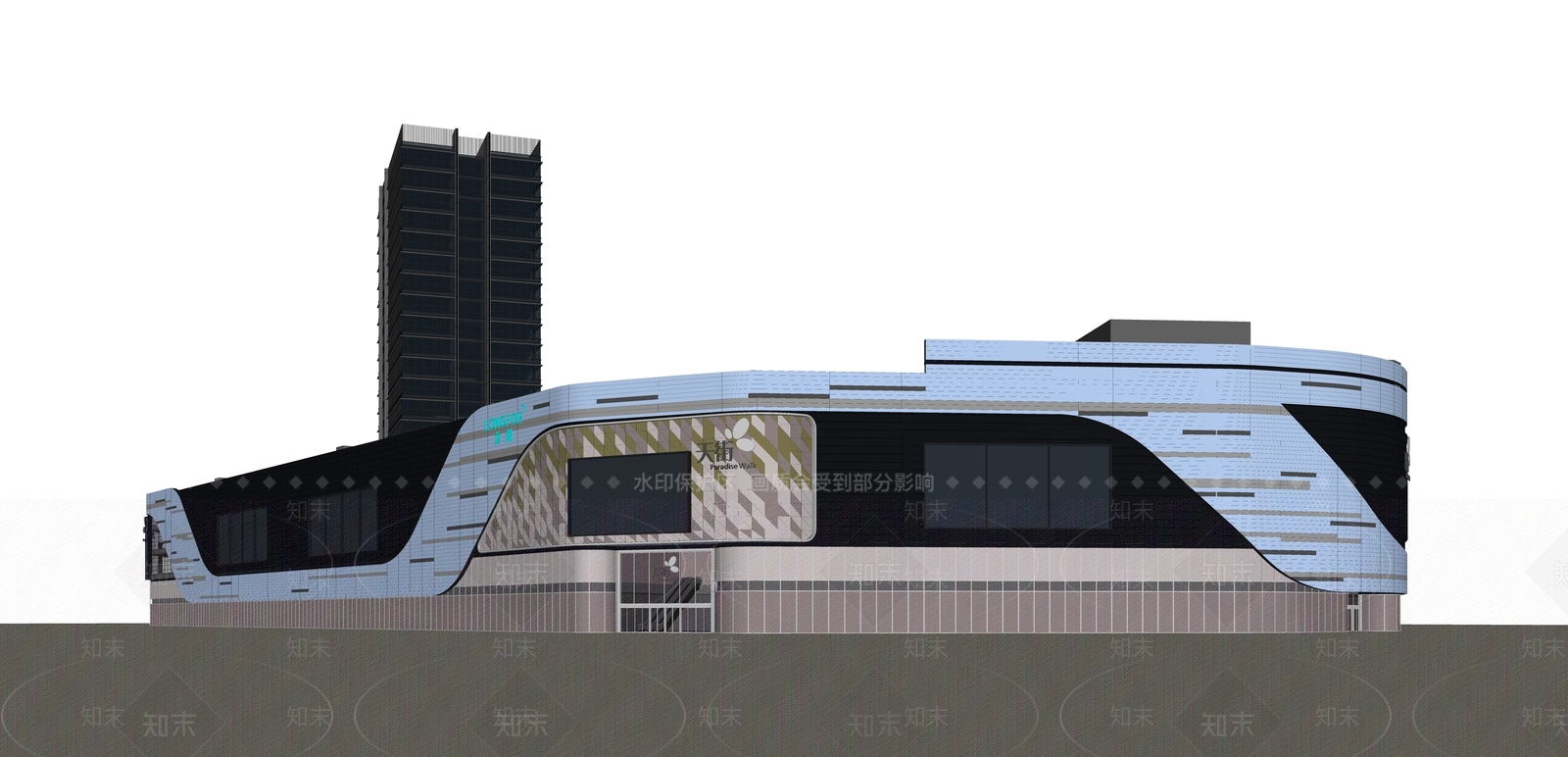 现代商场建筑SU模型下载【ID:1126184197】_知末su模型网
