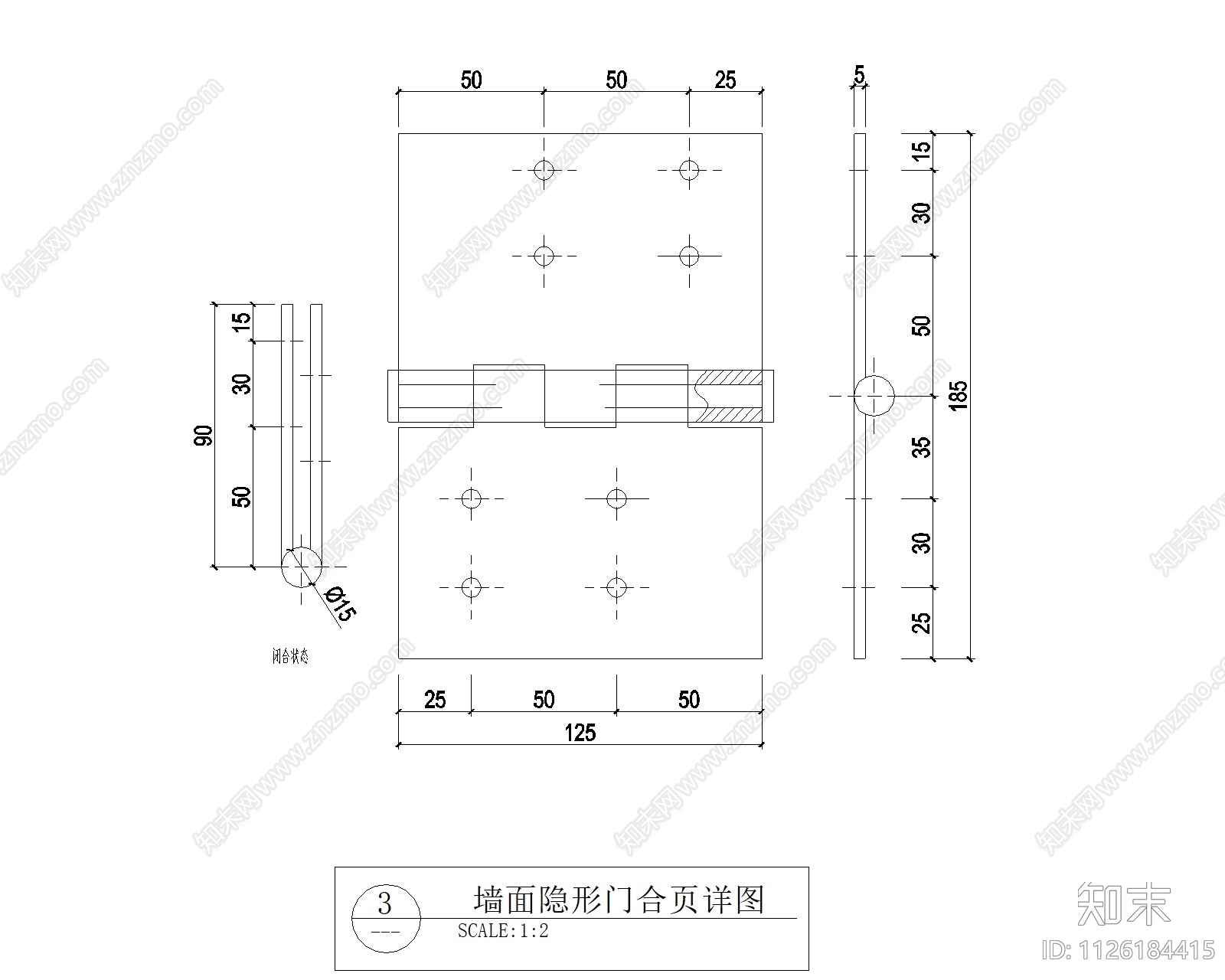 消火栓铝板暗门大样施工图下载【ID:1126184415】