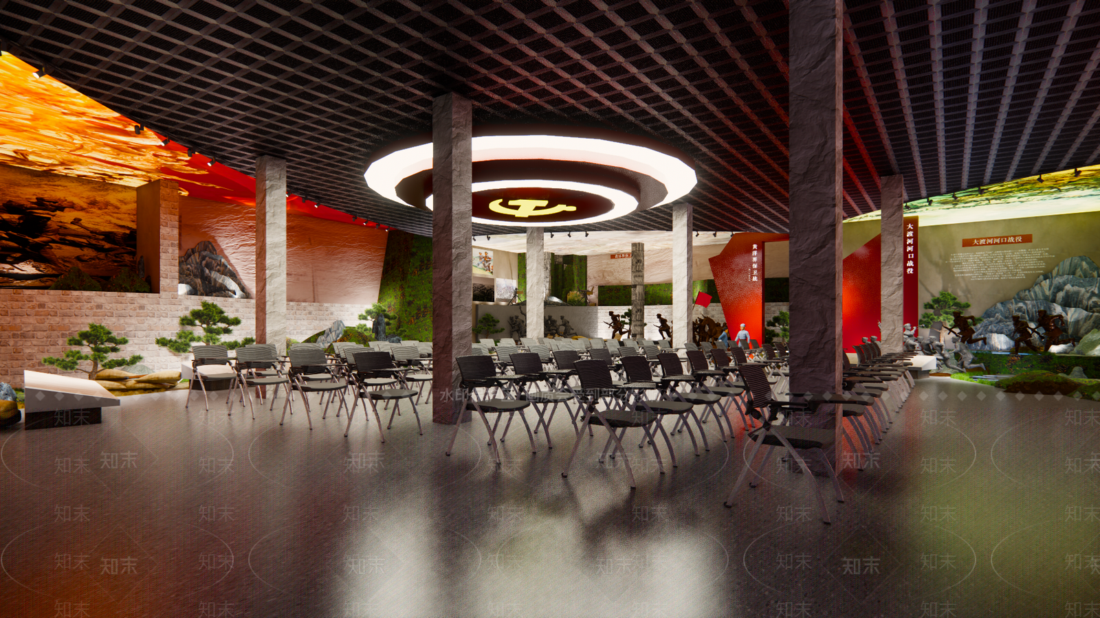 中式党建展厅SU模型下载【ID:1126186944】