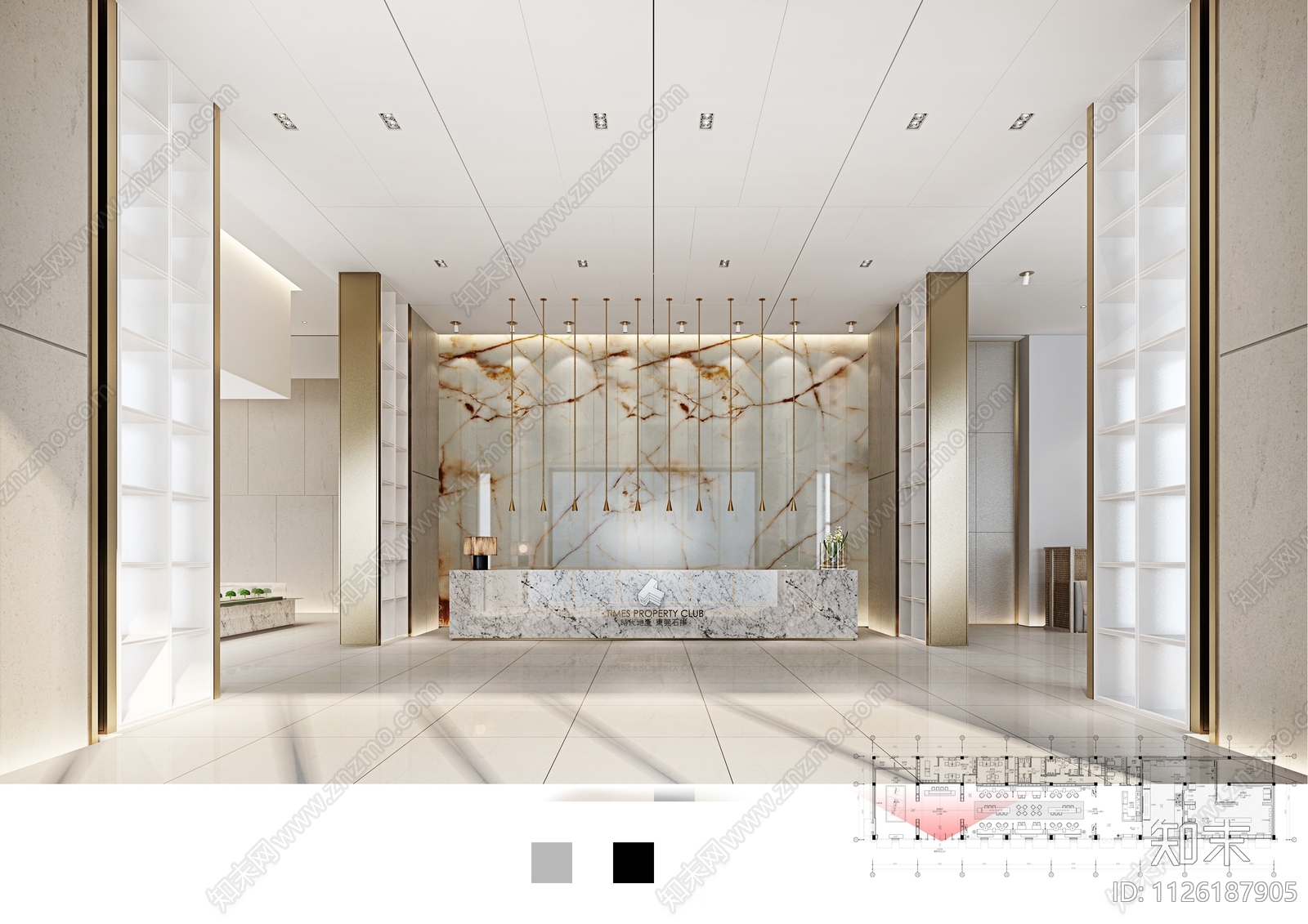 现代简约东莞售楼中心cad施工图下载【ID:1126187905】