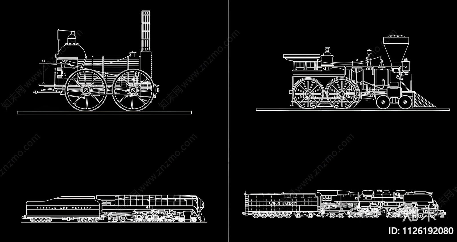 各种火车CAD施工图下载【ID:1126192080】