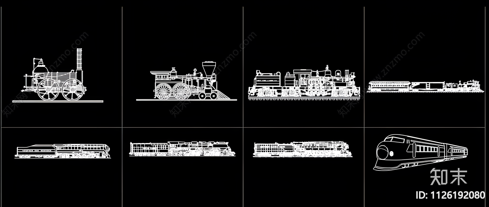 各种火车CAD施工图下载【ID:1126192080】