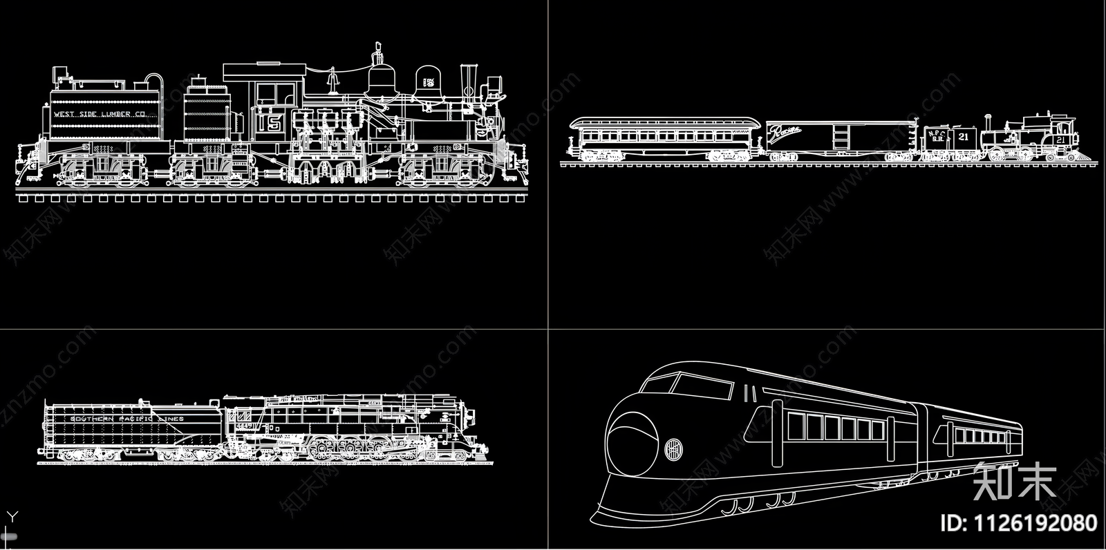 各种火车CAD施工图下载【ID:1126192080】
