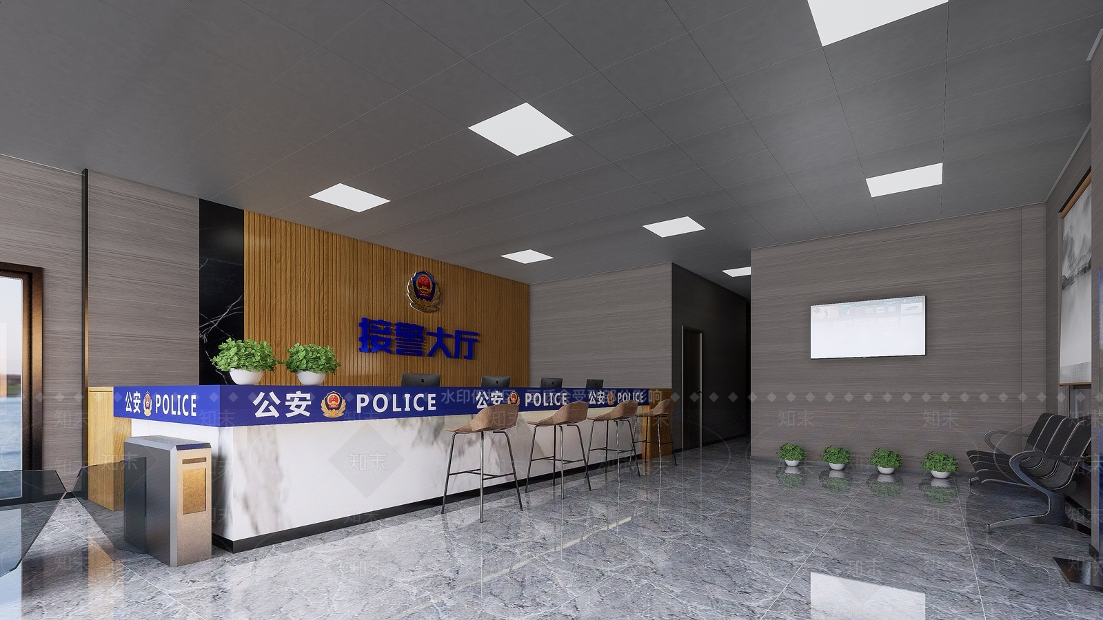 现代接警大厅SU模型下载【ID:1126192621】