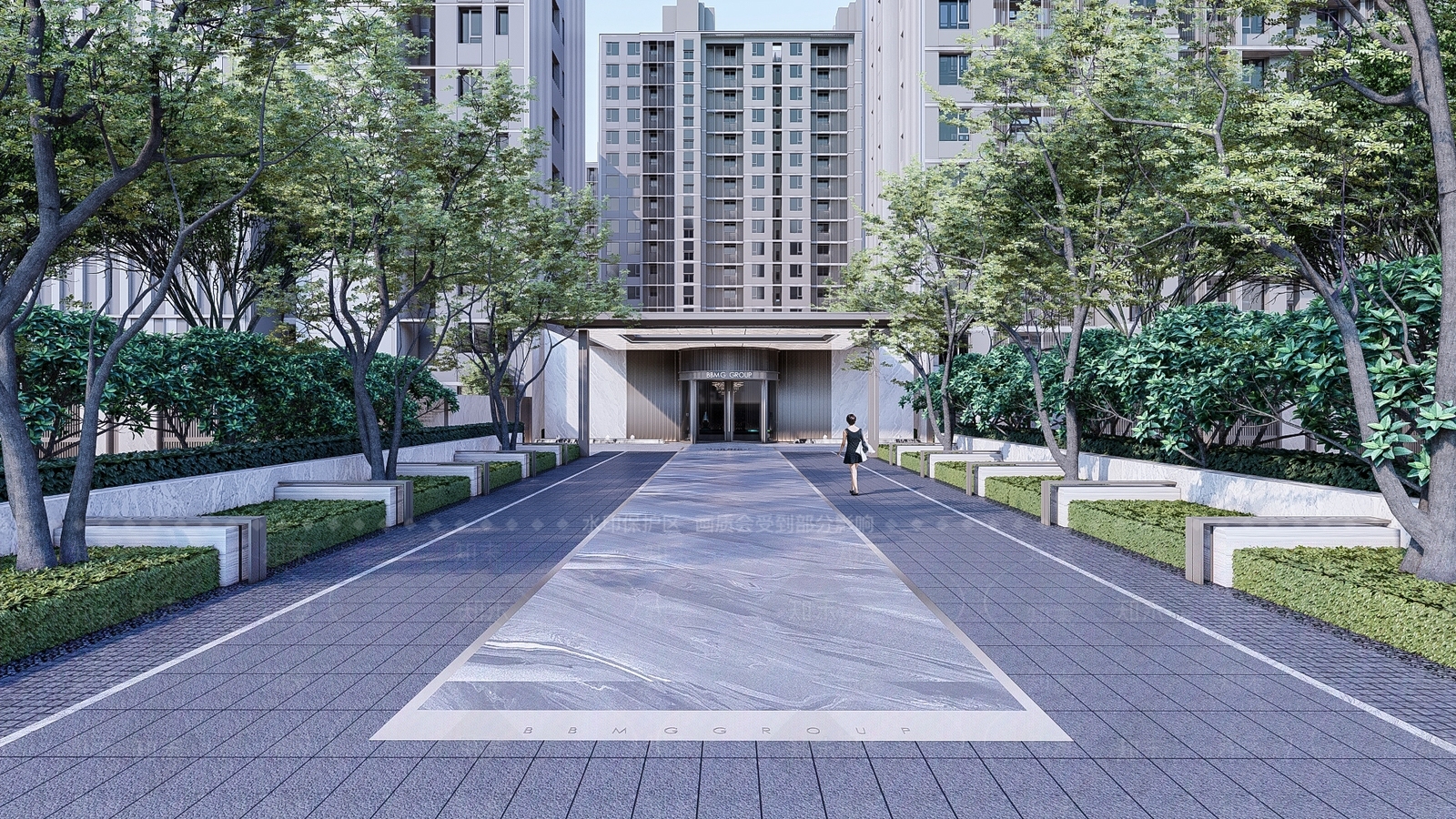 现代小区入口大门SU模型下载【ID:1126194219】