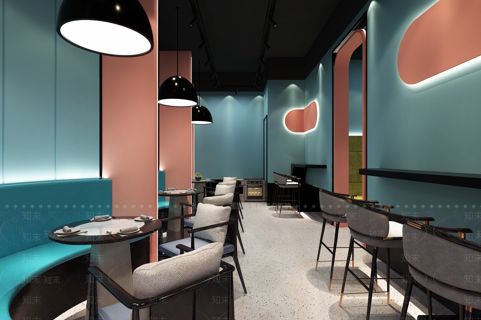 现代餐饮店3D模型下载【ID:1126203490】