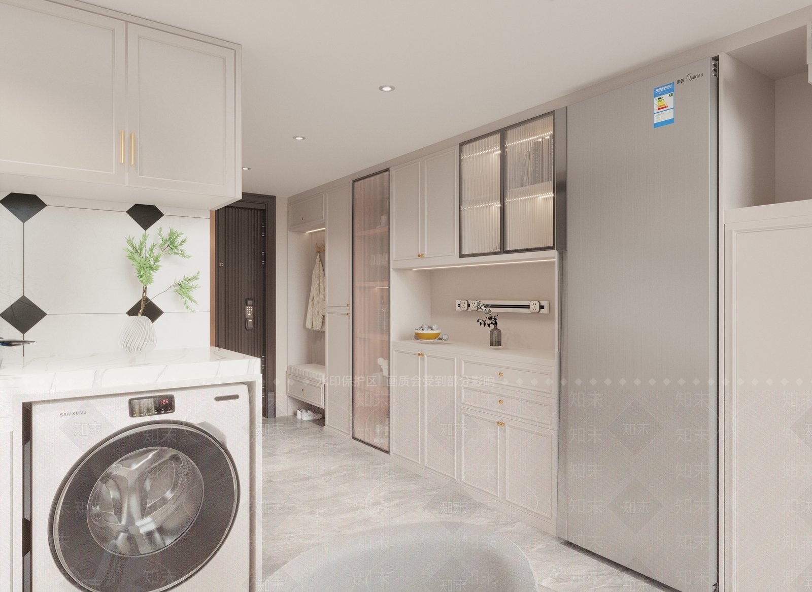 现代奶油风loft单人公寓3D模型下载【ID:1126206913】