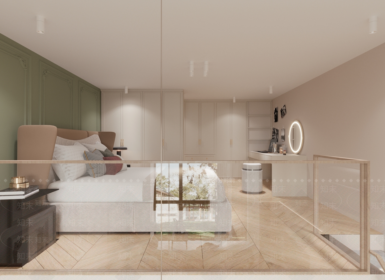 现代奶油风loft单人公寓3D模型下载【ID:1126206913】