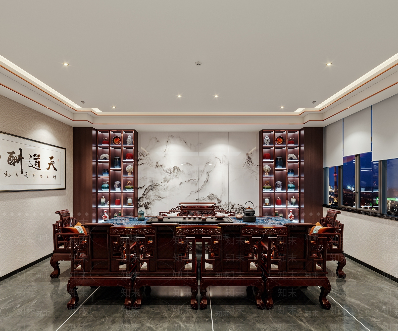新中式会客室3D模型下载【ID:1126211903】