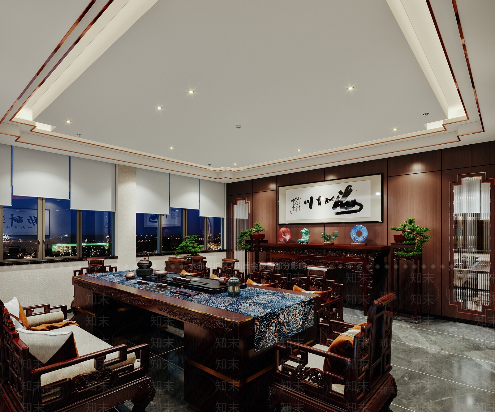 新中式会客室3D模型下载【ID:1126211903】