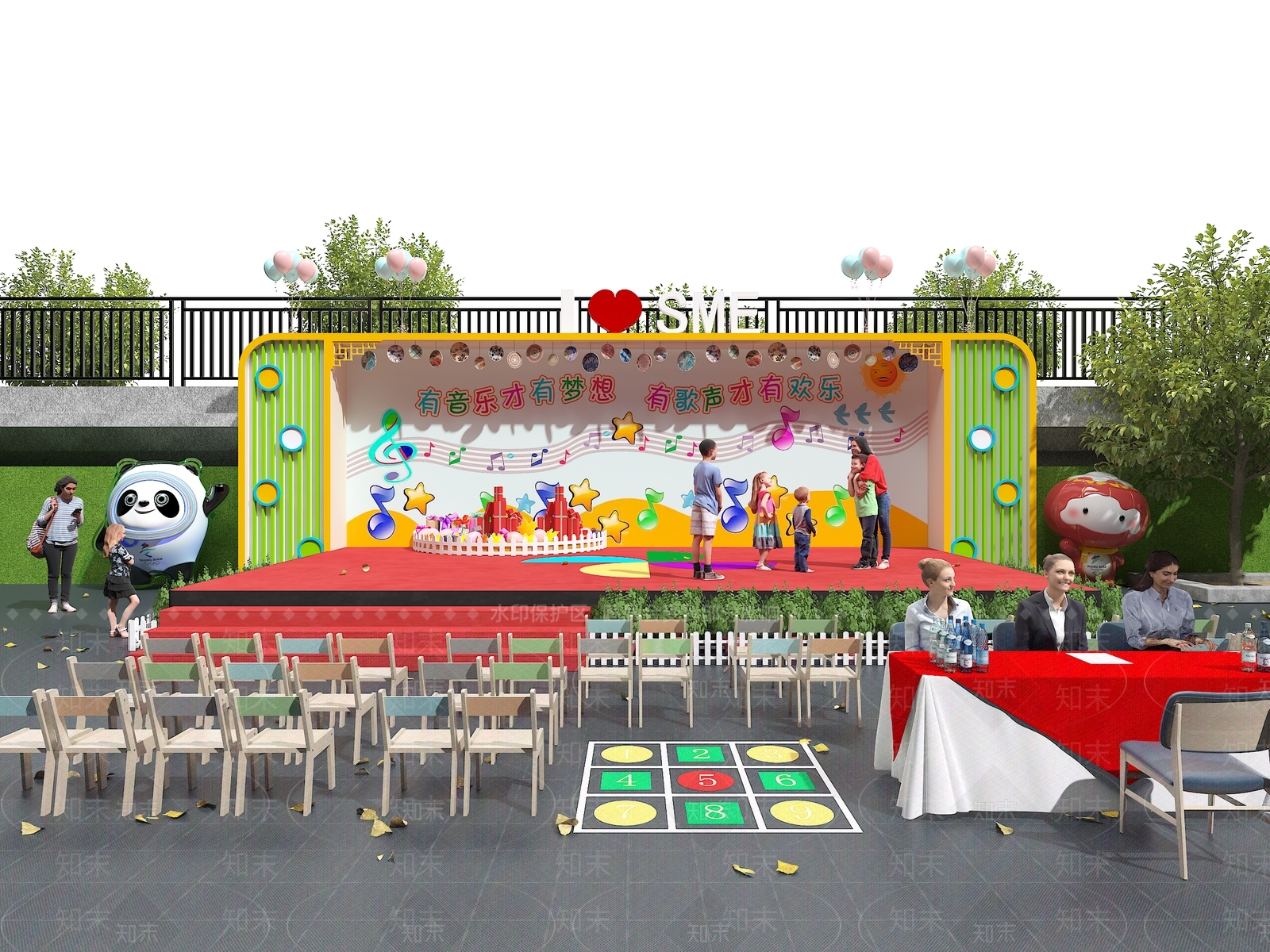 现代室外舞台3D模型下载【ID:1126229463】