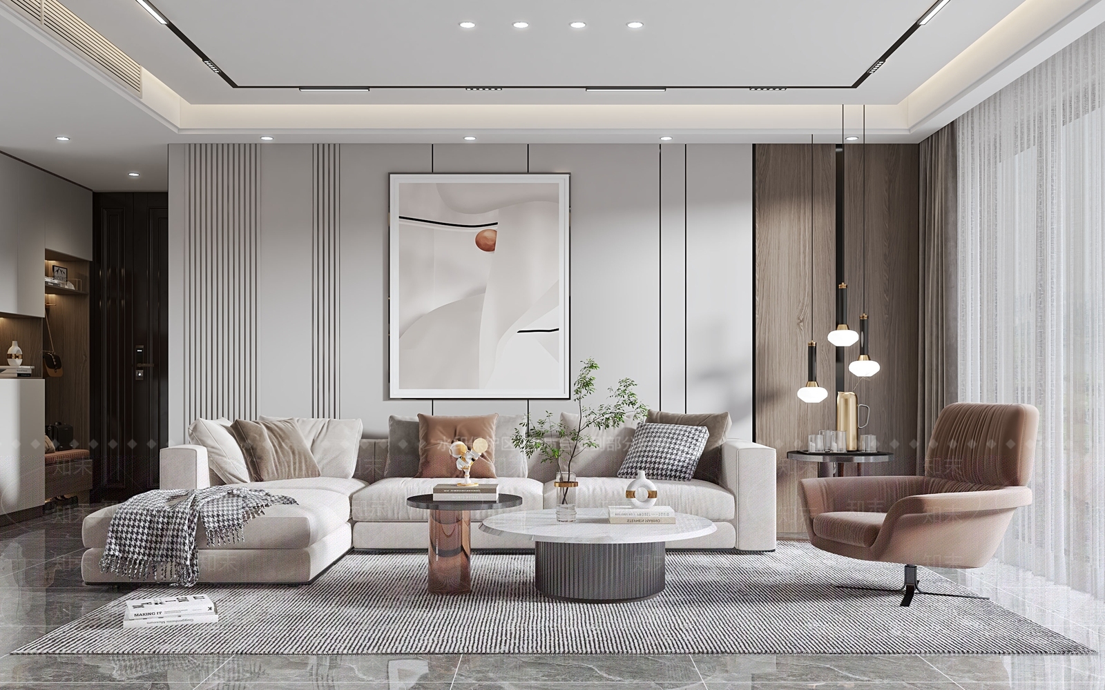 现代客厅3D模型下载【ID:1126230119】_知末3d模型网