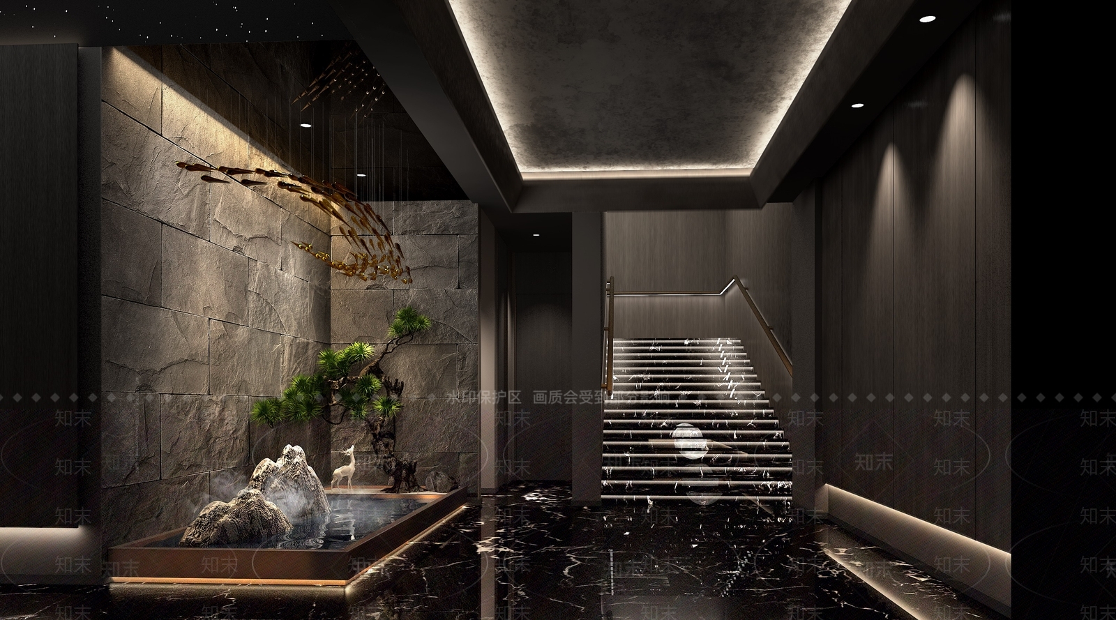 现代楼梯间3D模型下载【ID:1126232089】