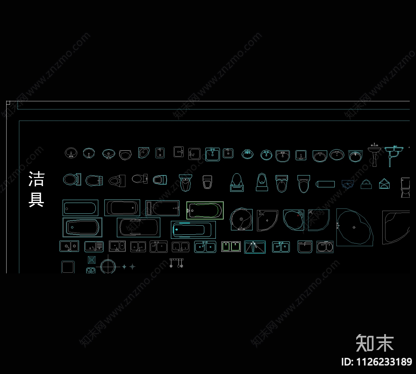 室内家具施工图下载【ID:1126233189】