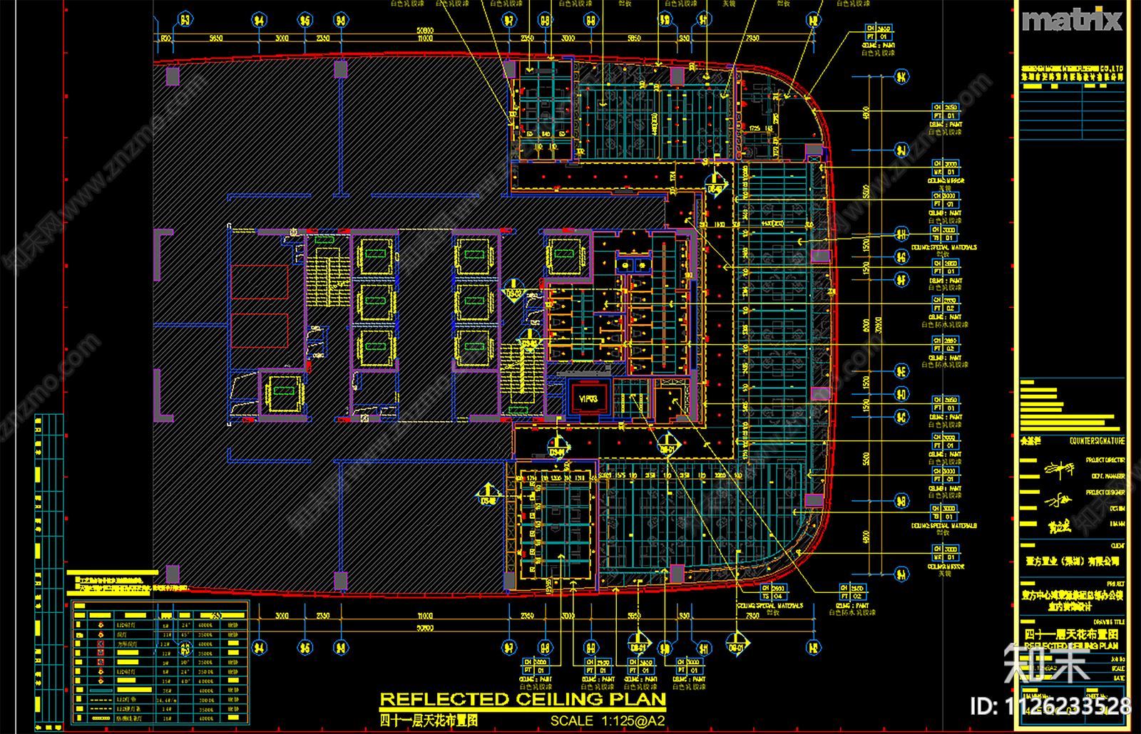 现代简约办公空间cad施工图下载【ID:1126233528】