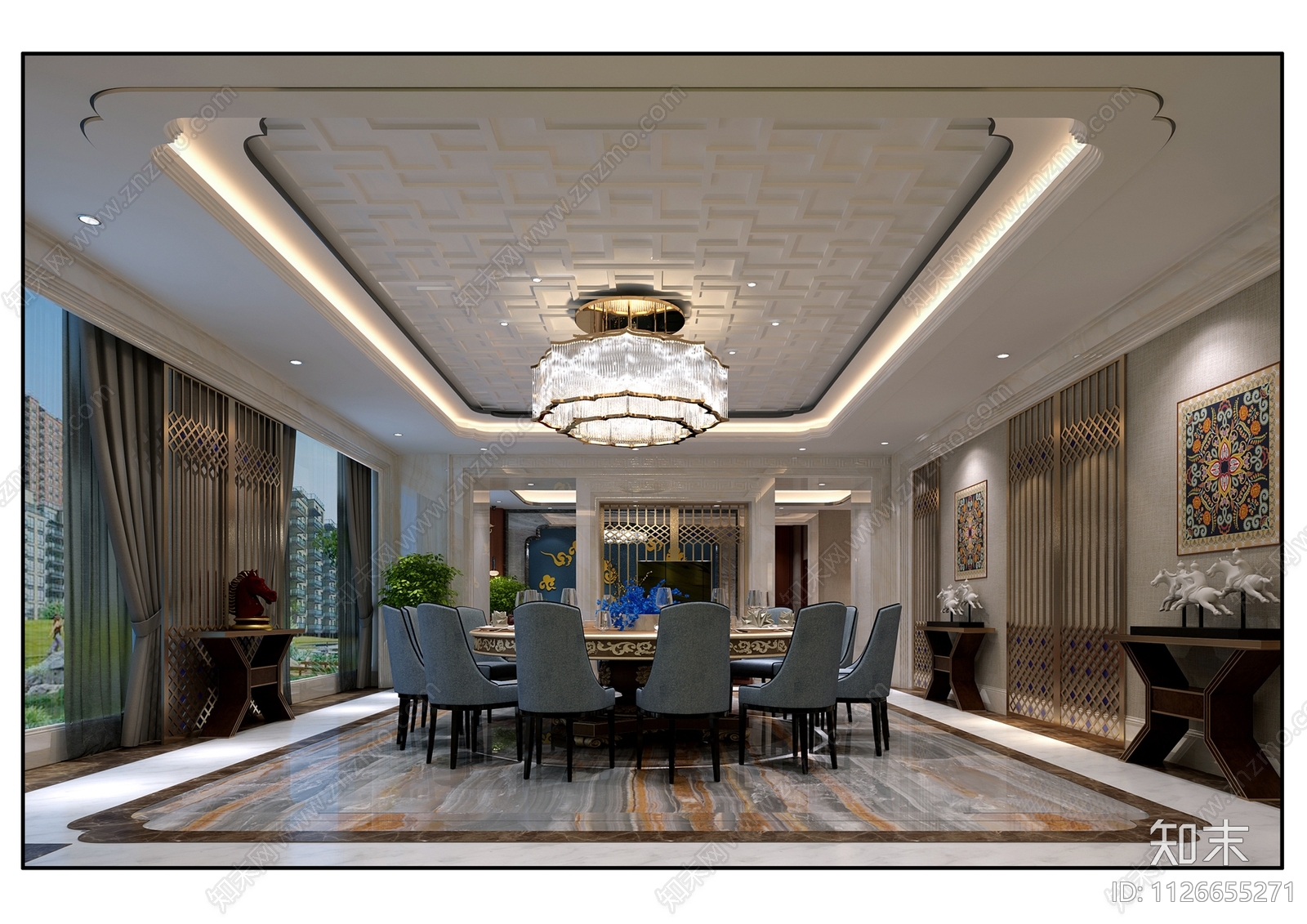 豪华会所雅间cad施工图下载【ID:1126655271】
