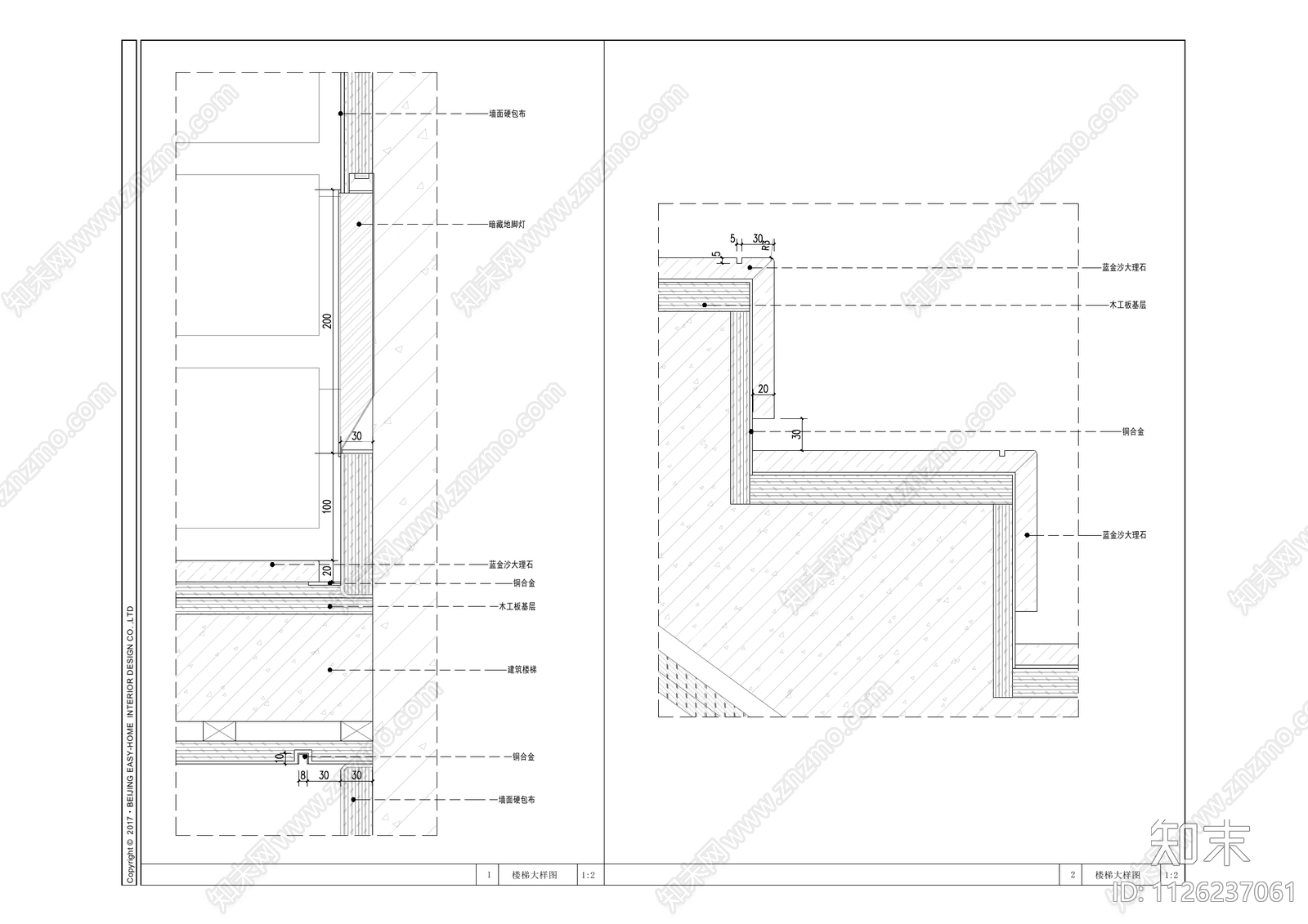 住宅楼梯上百种节点大样cad施工图下载【ID:1126237061】