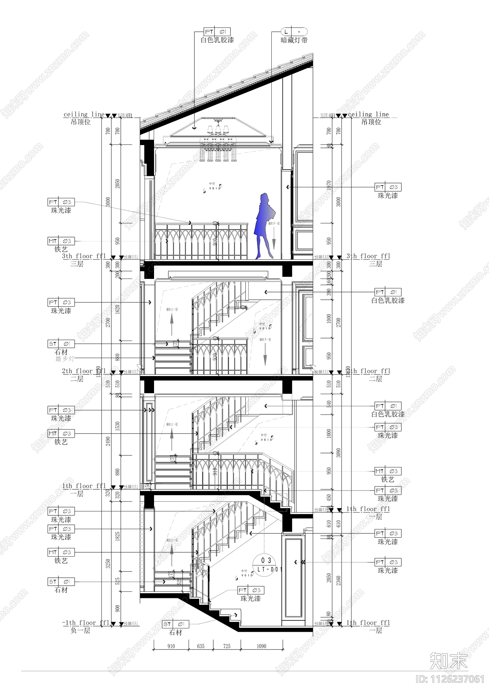 住宅楼梯上百种节点大样cad施工图下载【ID:1126237061】