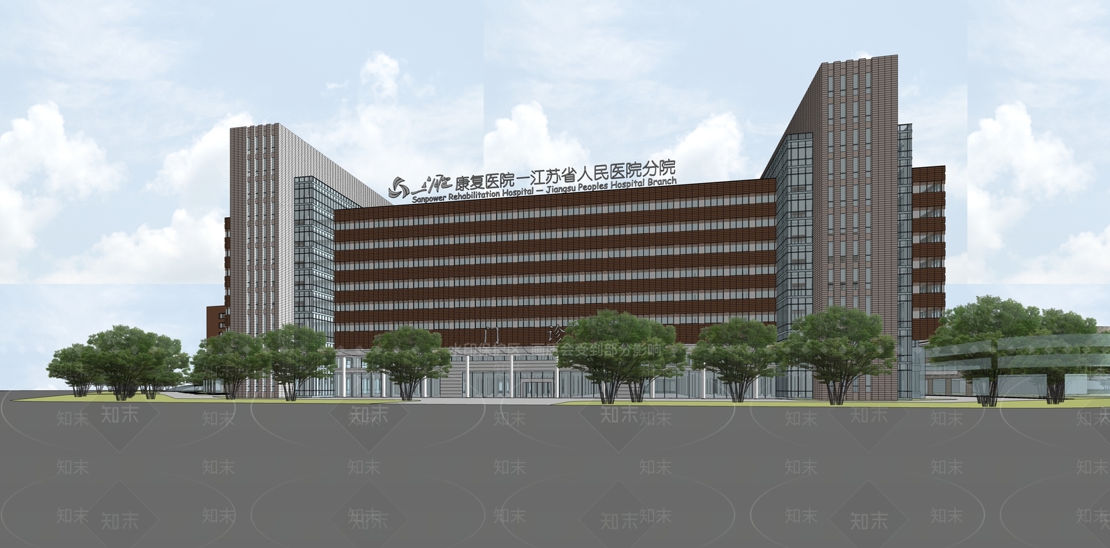 现代康复医院SU模型下载【ID:1126240112】