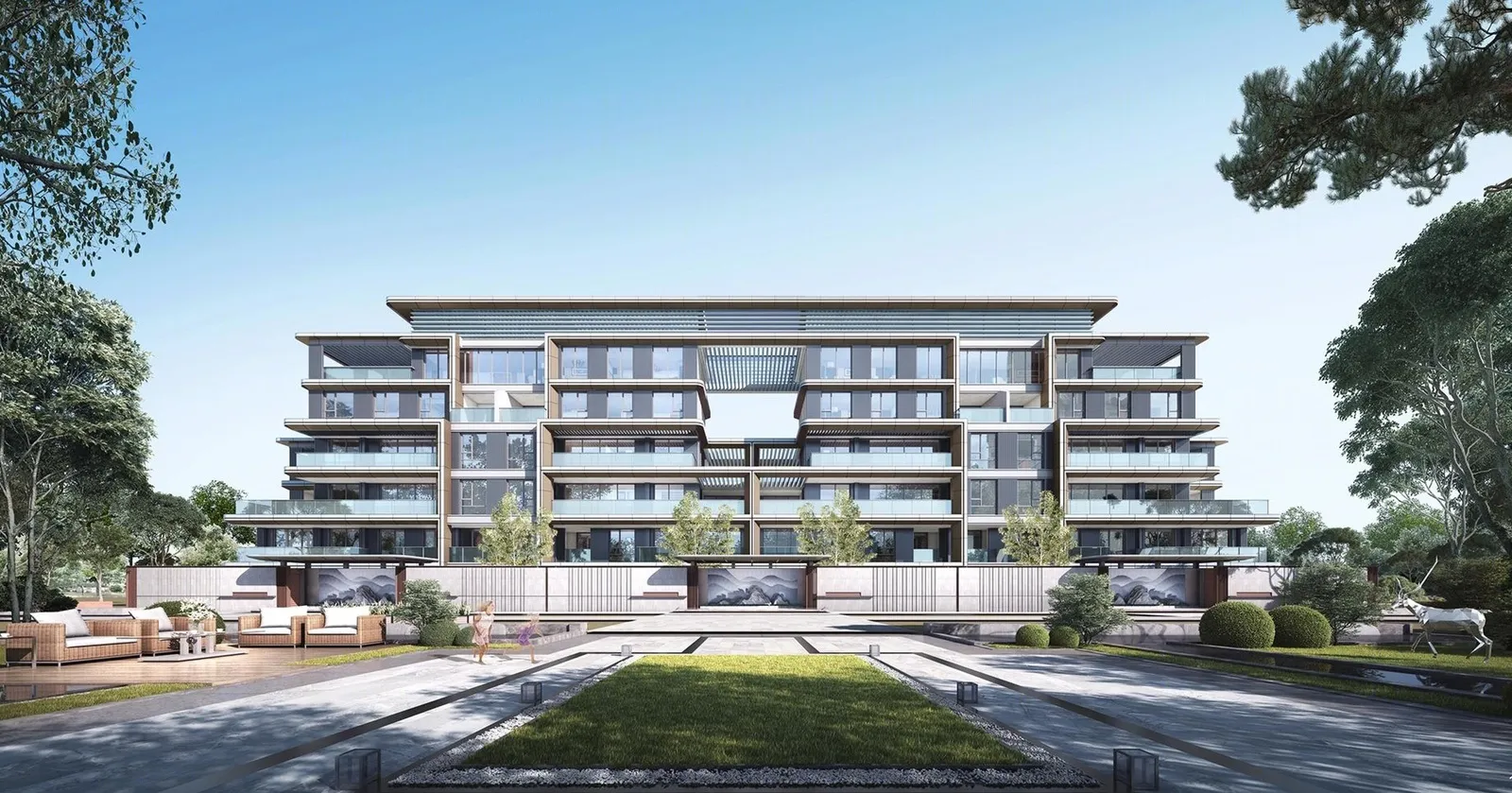 现代小区建筑设计效果图欣赏_【知末效果图】