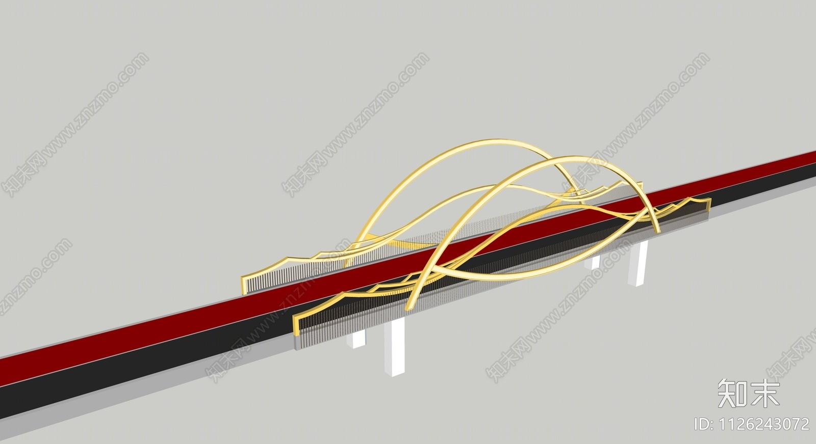 现代景观桥梁SU模型下载【ID:1126243072】