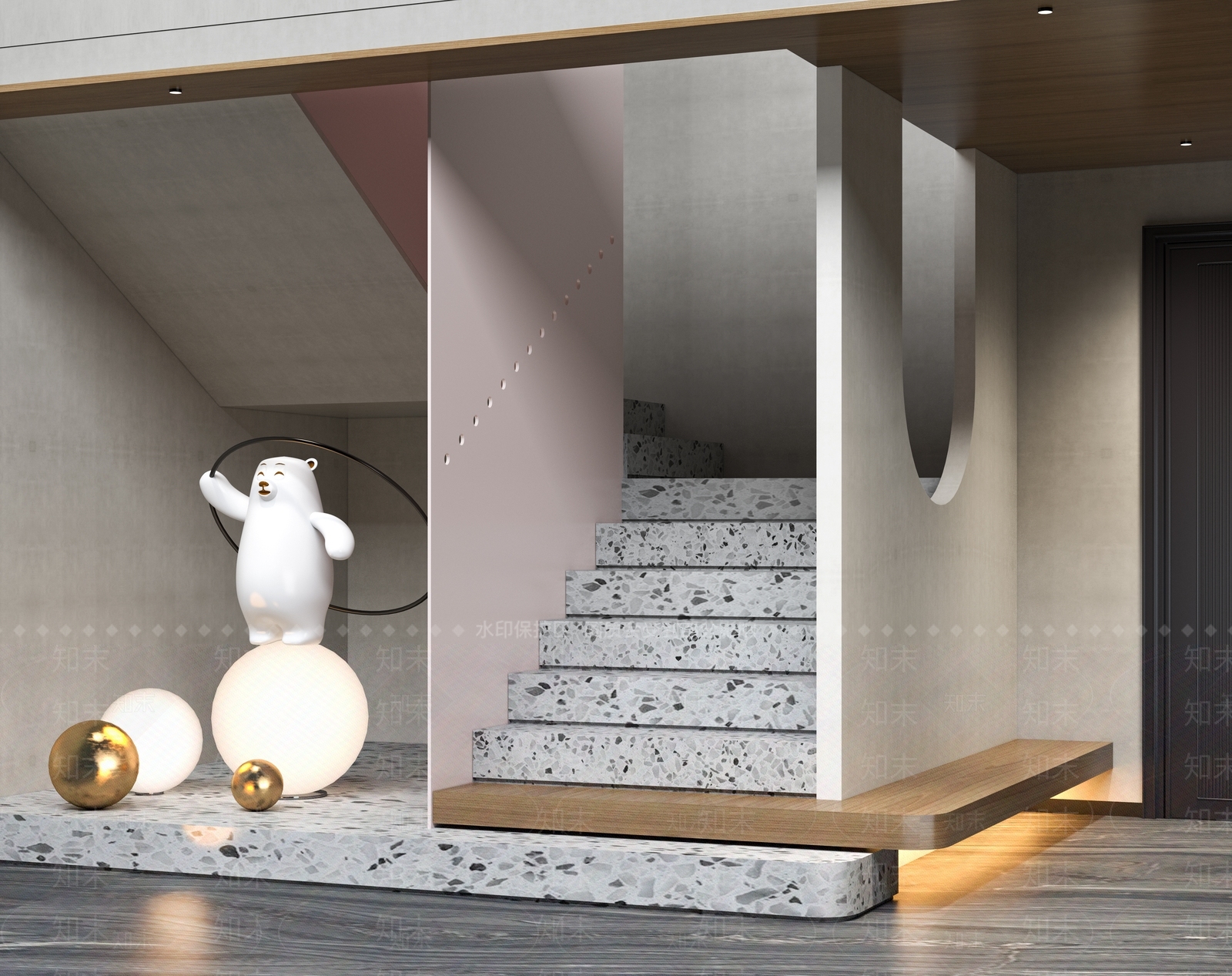 现代楼梯间3D模型下载【ID:1126244580】