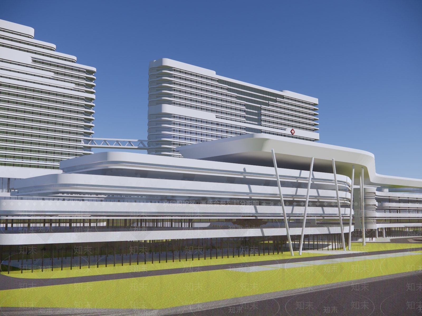 现代医疗建筑SU模型下载【ID:1126245285】