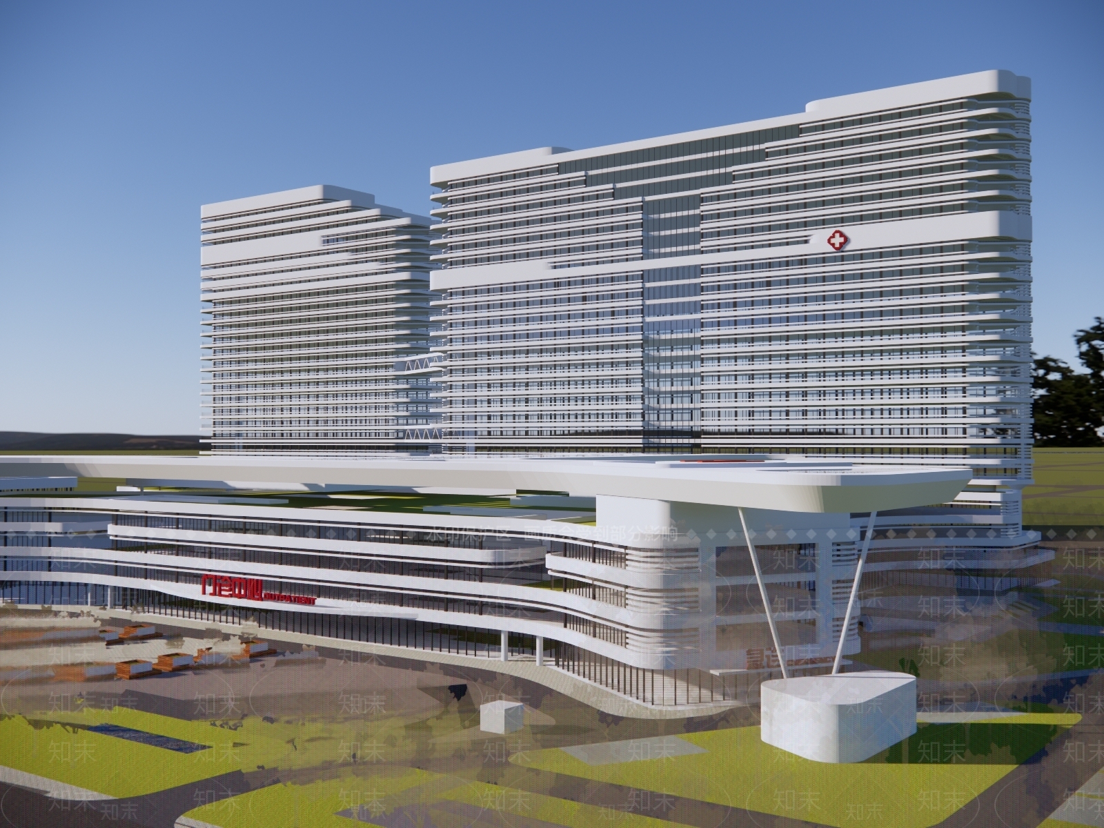 现代医疗建筑SU模型下载【ID:1126245285】