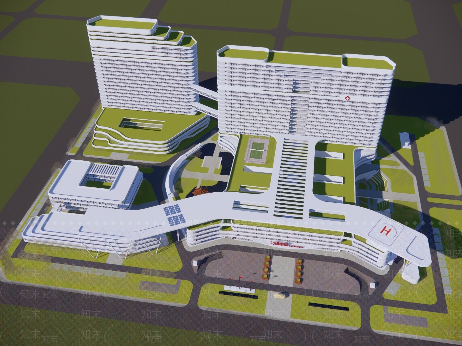 现代医疗建筑SU模型下载【ID:1126245285】