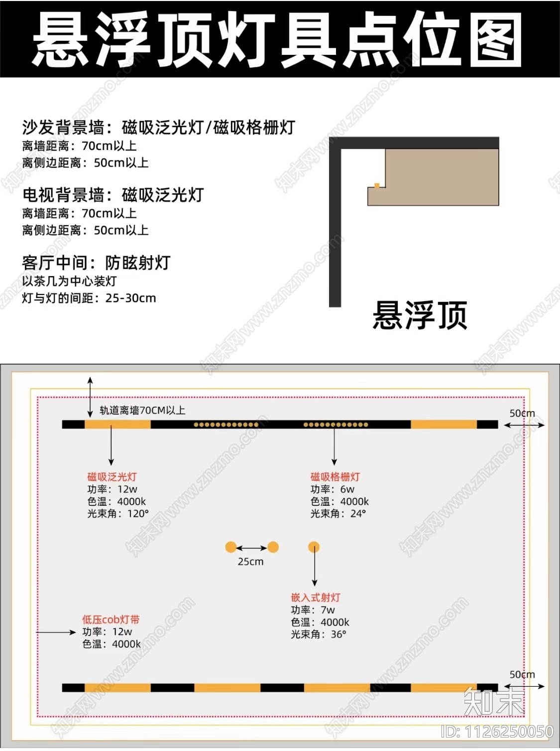 无主灯设计cad施工图下载【ID:1126250050】