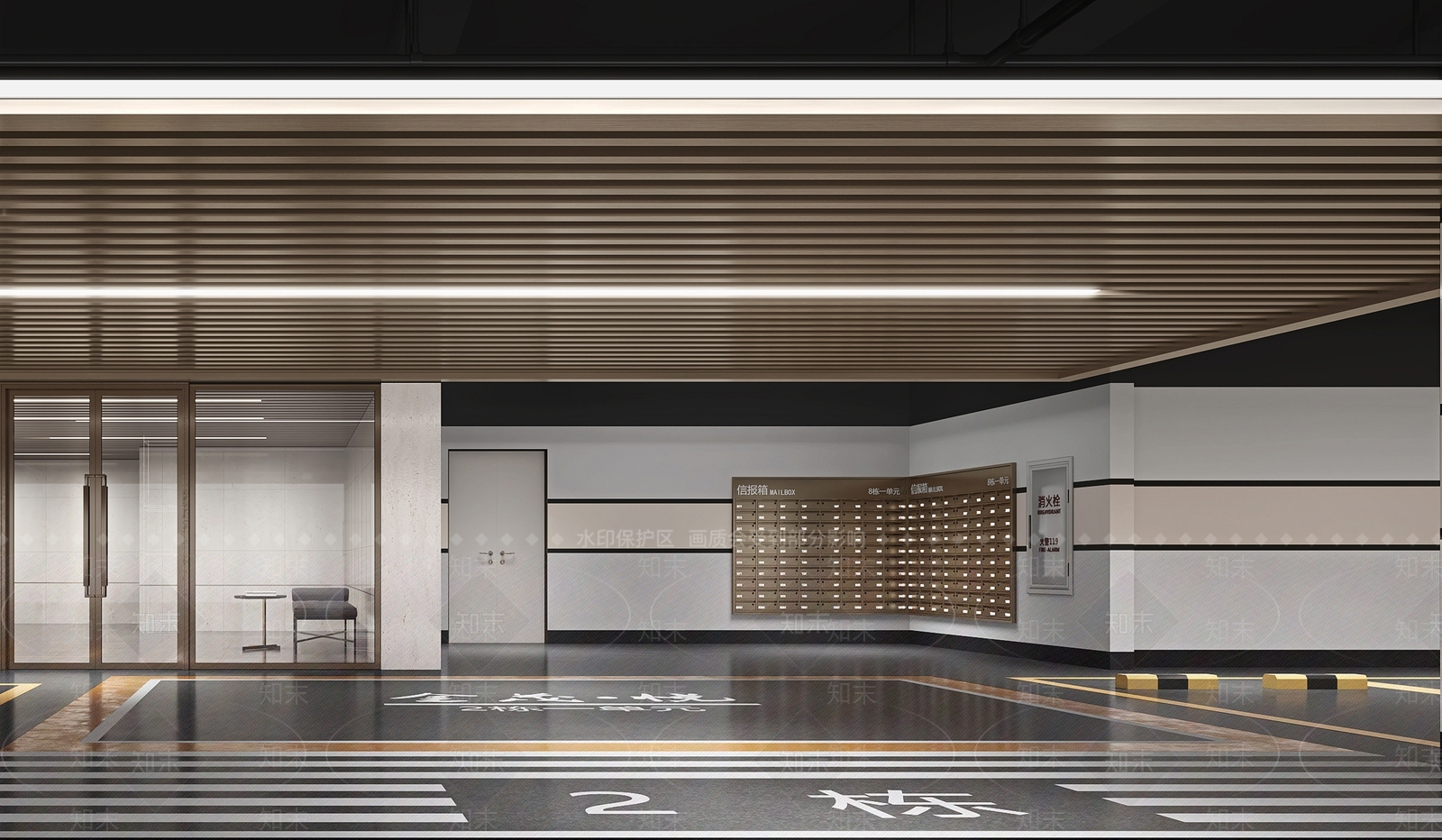 现代停车场3D模型下载【ID:1126253124】