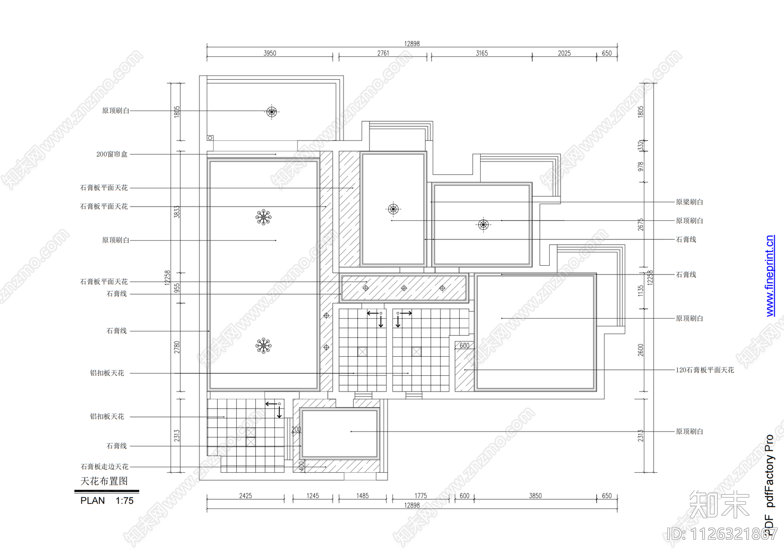 法式混搭125平三房cad施工图下载【ID:1126321867】