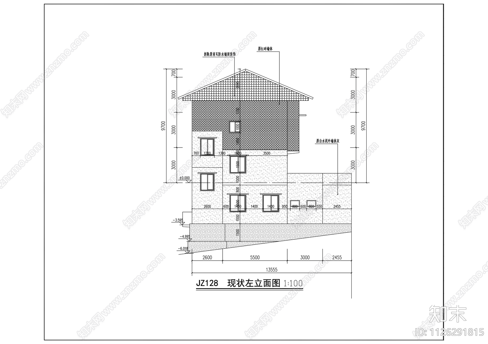 田园农房cad施工图下载【ID:1126291815】