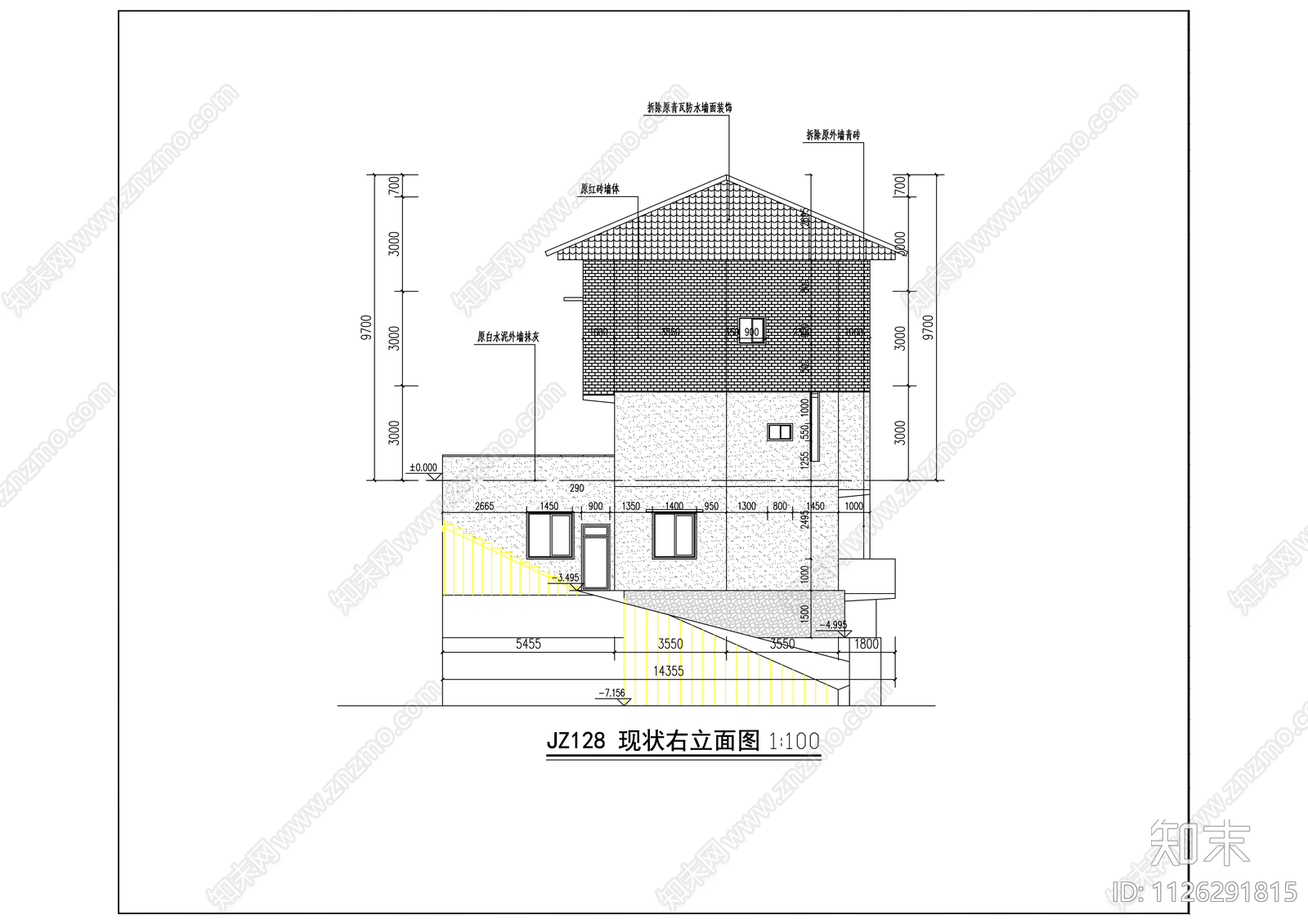 田园农房cad施工图下载【ID:1126291815】