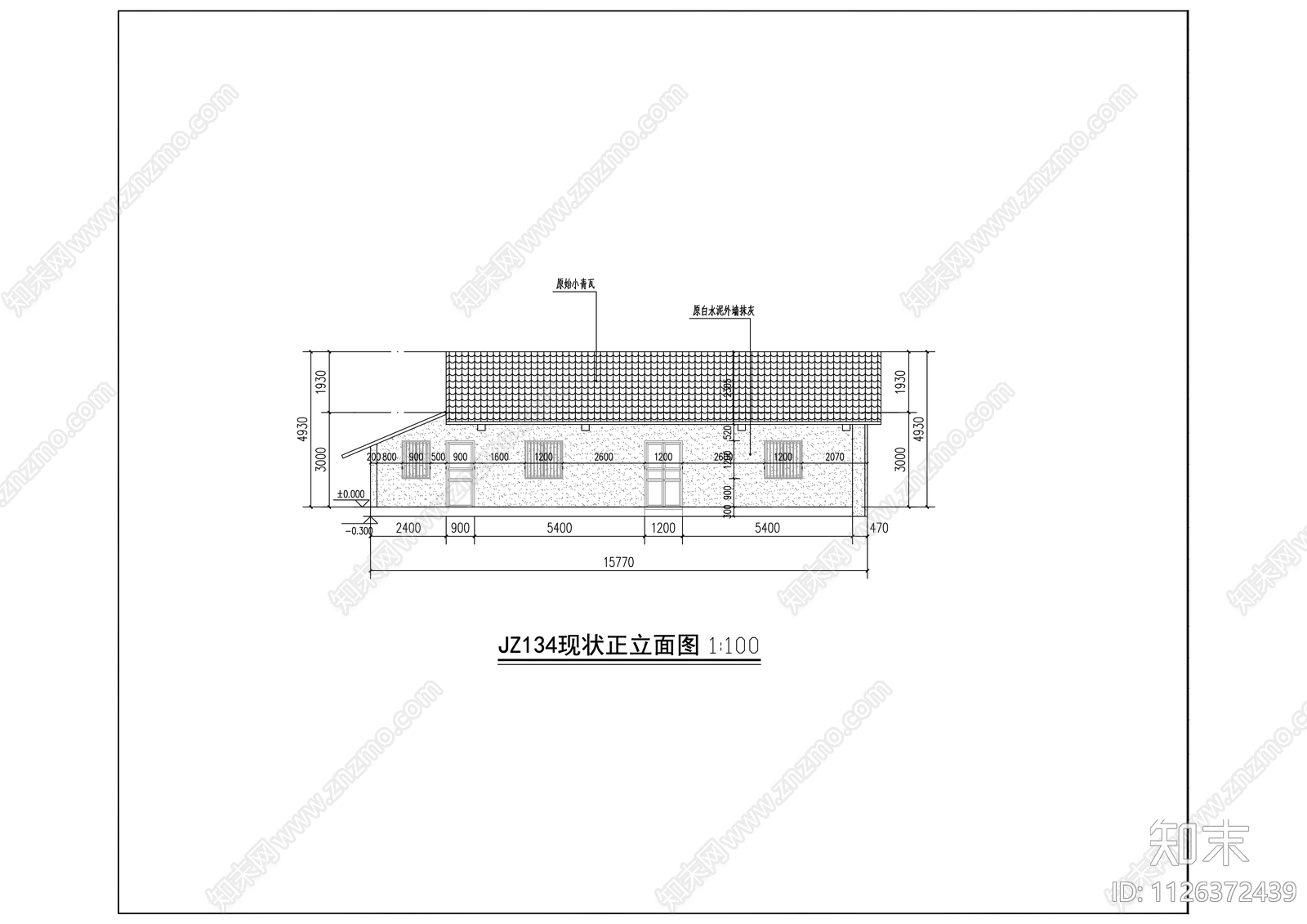 田园建筑cad施工图下载【ID:1126372439】