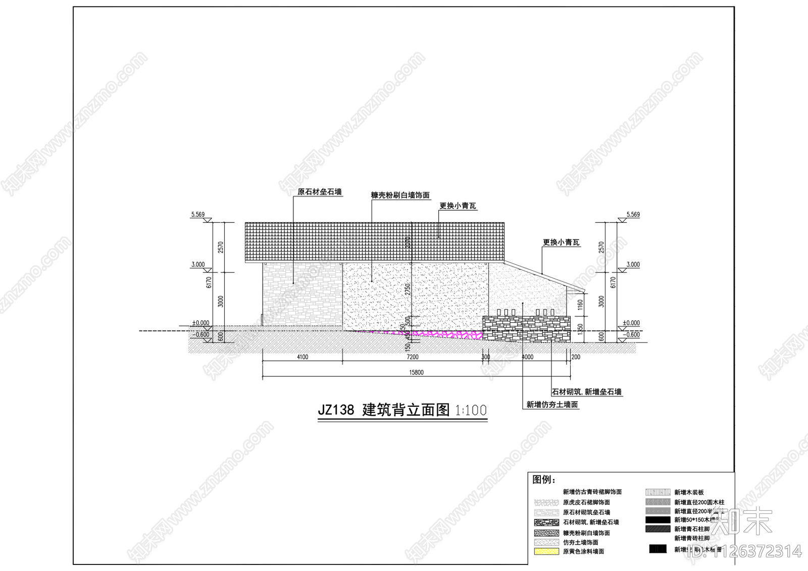 田园人居乡村建筑cad施工图下载【ID:1126372314】