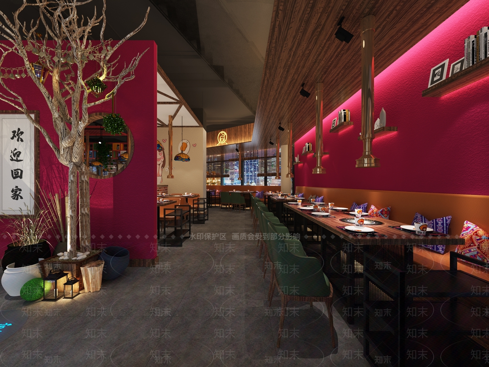 现代烤肉店3D模型下载【ID:1126301399】