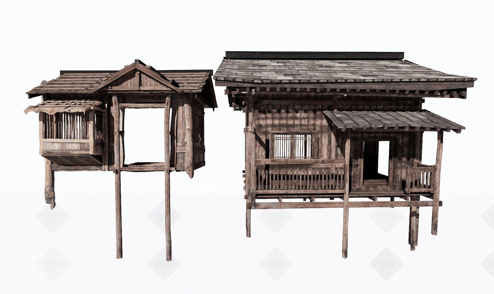 新中式木建筑SU模型下载【ID:1126301510】